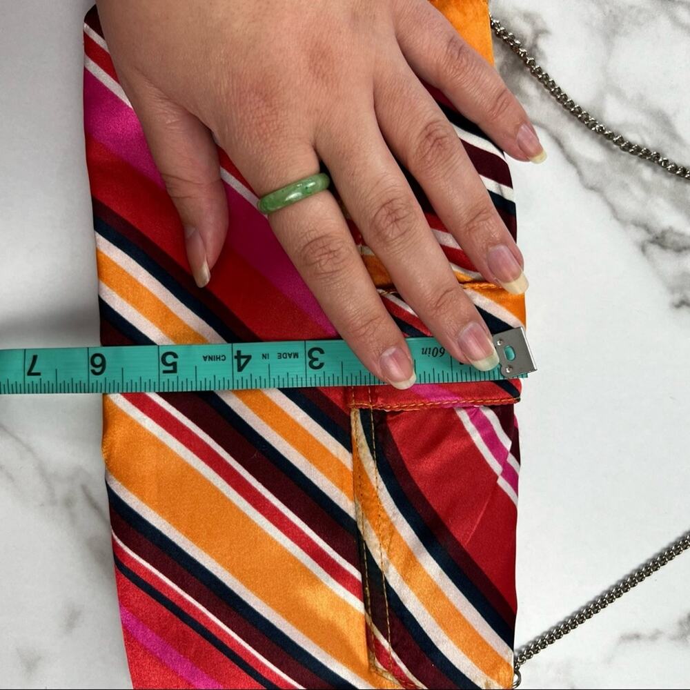 Y2K Old Navy Multicolor Satin Bow Mini Clutch Shoulder Bag 70s Retro Inspired - Picture 8 of 8